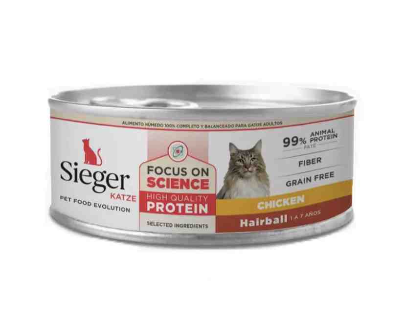 LATA SIEGER GATO ADULTO HAIRBALL 90 GM 